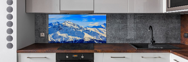 Panel de pared de cocina Los Alpes en invierno