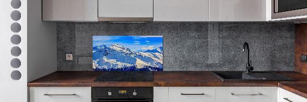 Panel de pared de cocina Los Alpes en invierno