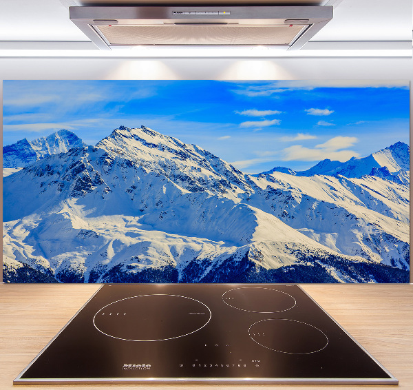 Panel de pared de cocina Los Alpes en invierno