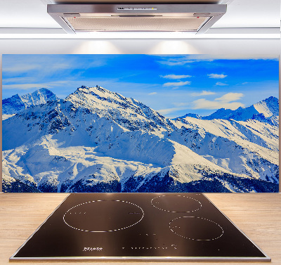 Panel de pared de cocina Los Alpes en invierno