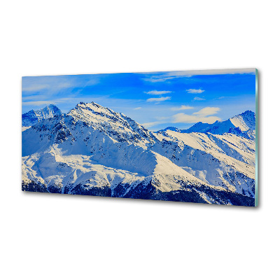 Panel de pared de cocina Los Alpes en invierno