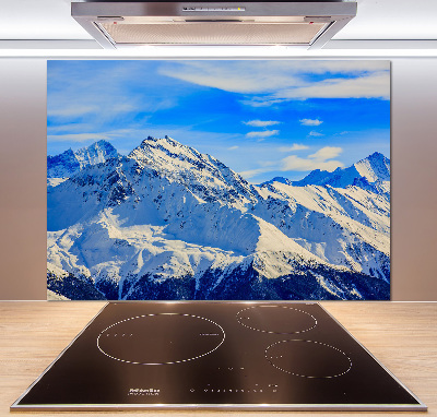 Panel de pared de cocina Los Alpes en invierno