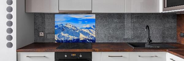 Panel de pared de cocina Los Alpes en invierno