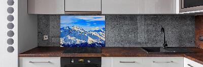 Panel de pared de cocina Los Alpes en invierno