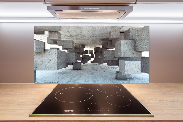 Panel lacobel Sześciany w betonie