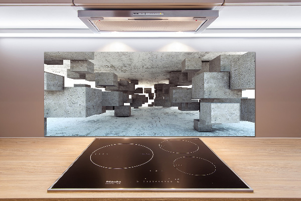 Panel lacobel Sześciany w betonie