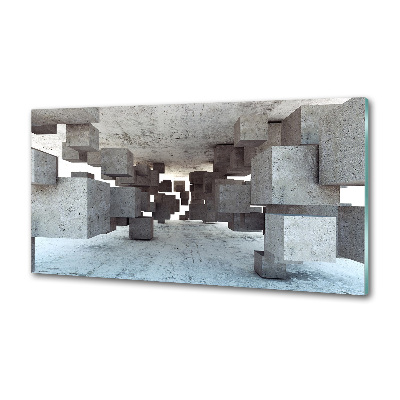 Panel lacobel Sześciany w betonie