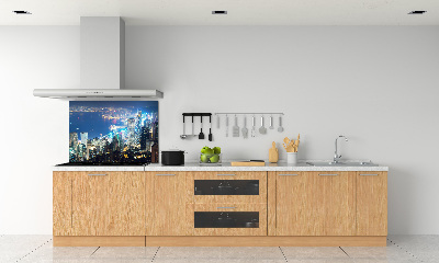 Panel antisalpicaduras Hong Kong de noche