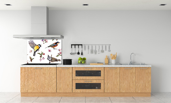 Salpicadero para cocina Pájaros de flor de cerezo