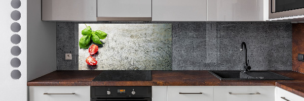 Salpicadero para cocina Tomates y albahaca