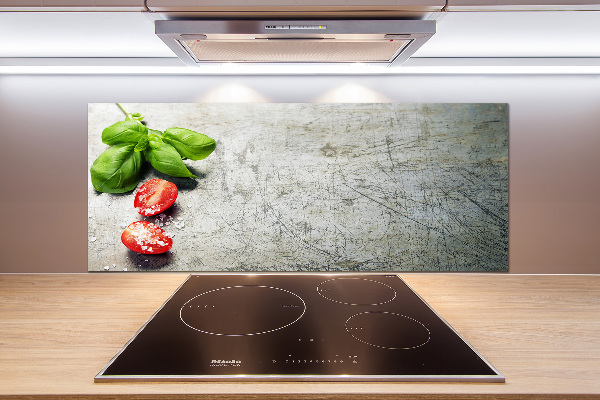 Salpicadero para cocina Tomates y albahaca