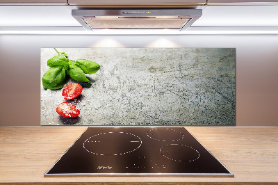 Salpicadero para cocina Tomates y albahaca