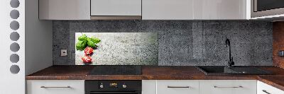 Salpicadero para cocina Tomates y albahaca