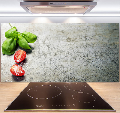 Salpicadero para cocina Tomates y albahaca