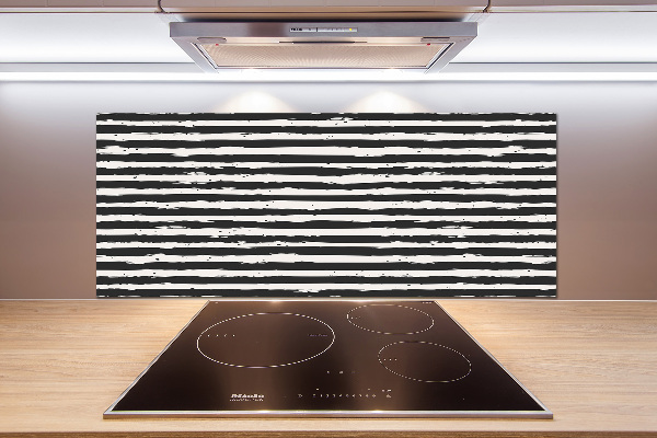 Salpicadero de cocina Rayas blancas y negras