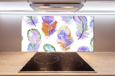 Panel antisalpicaduras Plumas de colores