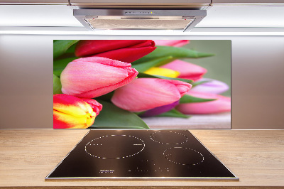 Panel para cocina tulipanes coloridos