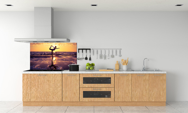 Panel do kuchni Joga na plaży