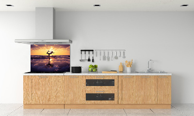 Panel do kuchni Joga na plaży