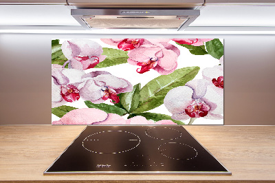Panel para cocina orquídeas rosas