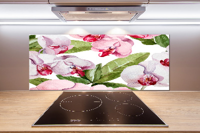 Panel para cocina orquídeas rosas