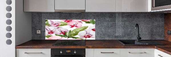 Panel para cocina orquídeas rosas