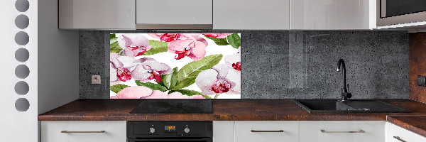 Panel para cocina orquídeas rosas