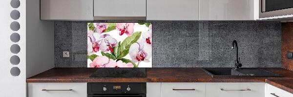 Panel para cocina orquídeas rosas