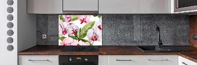 Panel para cocina orquídeas rosas