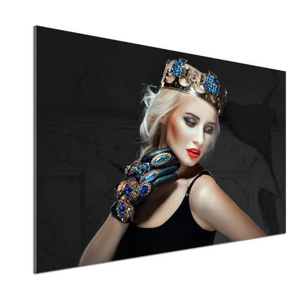 Panel antisalpicaduras Mujer con corona