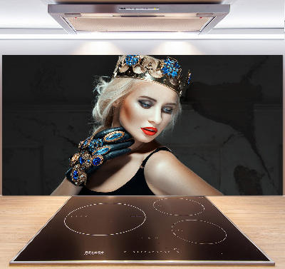 Panel antisalpicaduras Mujer con corona