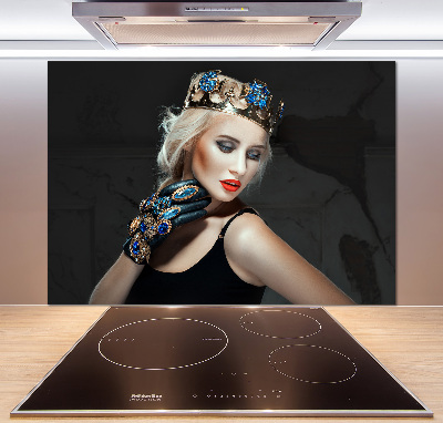 Panel antisalpicaduras Mujer con corona