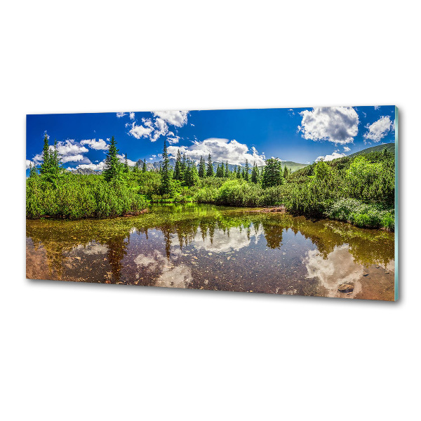 Panel antisalpicaduras Lago en el bosque