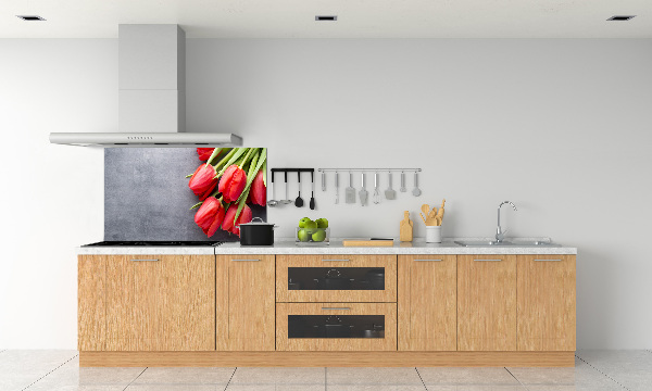 Salpicadero para cocina tulipanes rojos