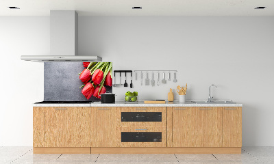 Salpicadero para cocina tulipanes rojos