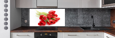 Panel de pared de cocina tulipanes rojos
