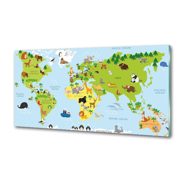 Panel de pared de cocina Mapa de animales