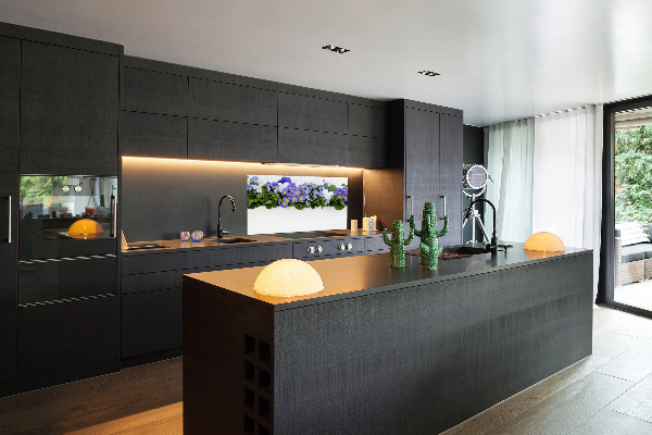 Panel do kuchni Niebieskie kwiaty