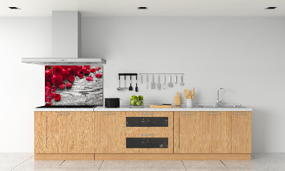 Panel de pared de cocina rosas rojas