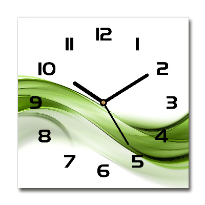 Reloj de pared cuadrado Ola verde