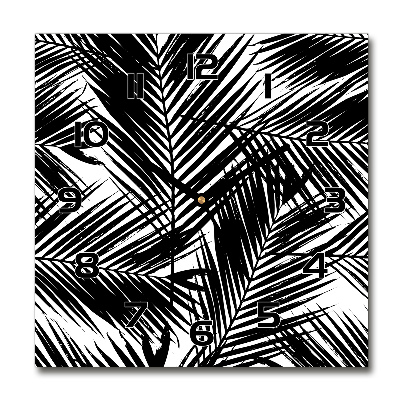 Reloj de pared cuadrado hojas de palma