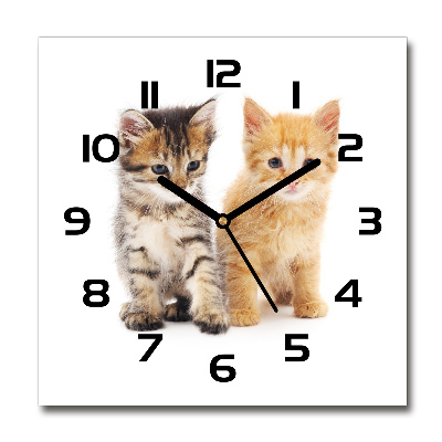 Reloj de pared cuadrado Gato marrón y jengibre