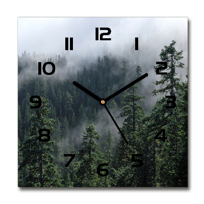 Reloj de pared cuadrado Niebla del bosque