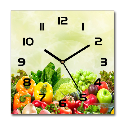 Reloj de pared cuadrado Verduras