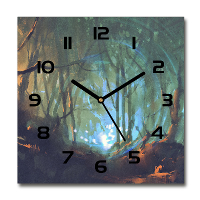 Reloj cuadrado Bosque místico
