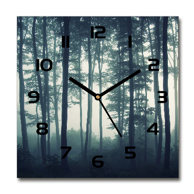 Reloj de pared cuadrado Niebla en el bosque