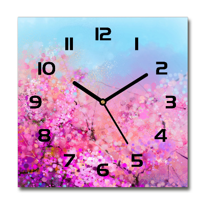 Reloj cuadrado flores de cerezo