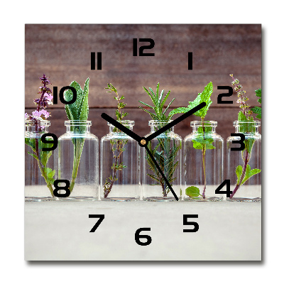 Reloj de pared cuadrado Plantas en frascos