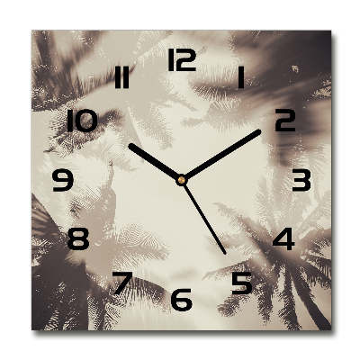 Reloj de pared cuadrado palmeras