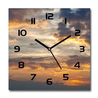 Reloj de pared cuadrado Atardecer